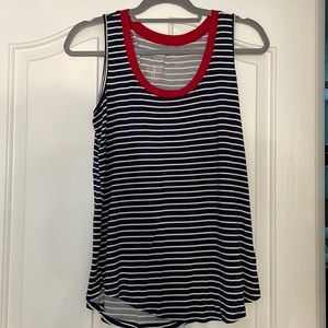 Maurices size medium tank top. Navy, white and red.